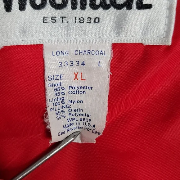 Woolrich Vintage Made in USA Blue Parka Jacket Winter Coat Mens Size XL Long